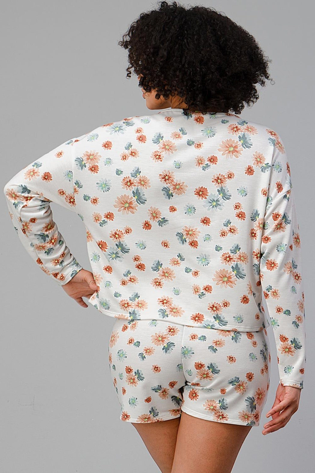 French Terry Daisy Floral Short Pj Pajama Set