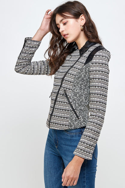 Jacquard Biker Jacket Top