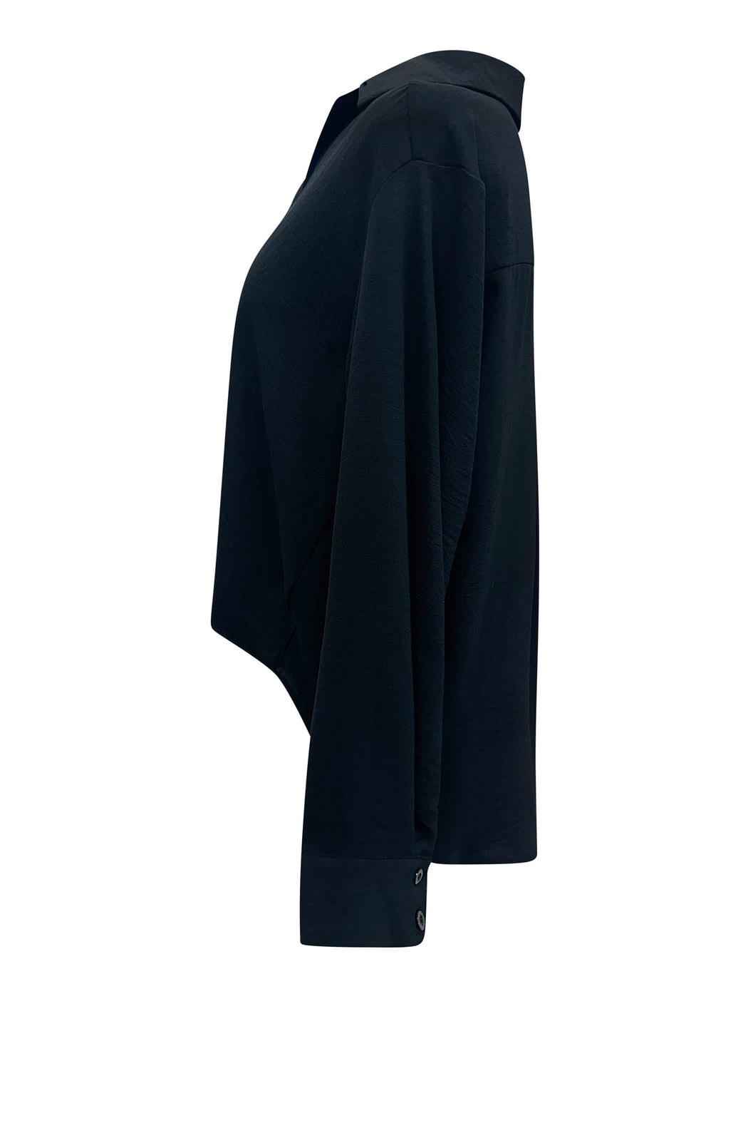 Knotted Waist Button Front Long Sleeve Sold Shirt