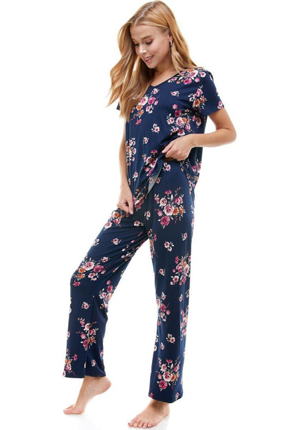 Lounge Wear Set Short Sleeve & Pants Matching Sets