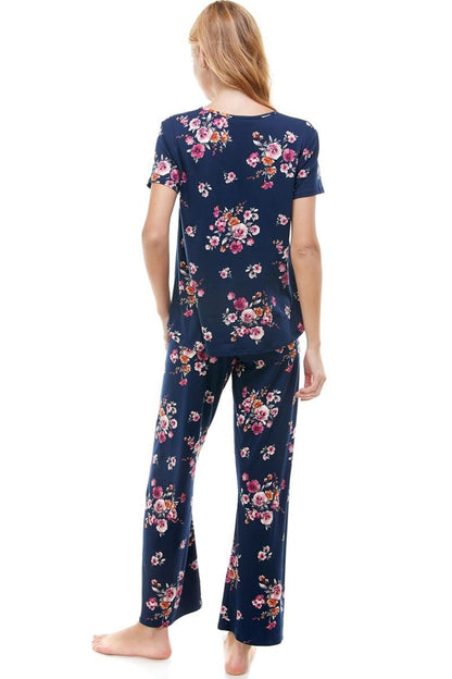 Lounge Wear Set Short Sleeve & Pants Matching Sets