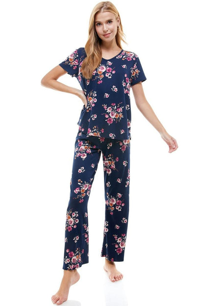 Lounge Wear Set Short Sleeve & Pants Matching Sets