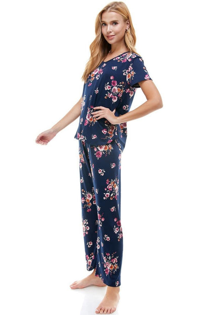 Lounge Wear Set Short Sleeve & Pants Matching Sets
