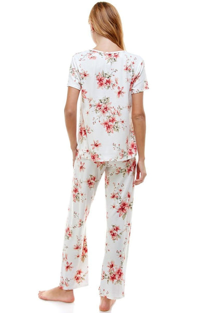 Lounge Wear Set Short Sleeve & Pants Matching Sets