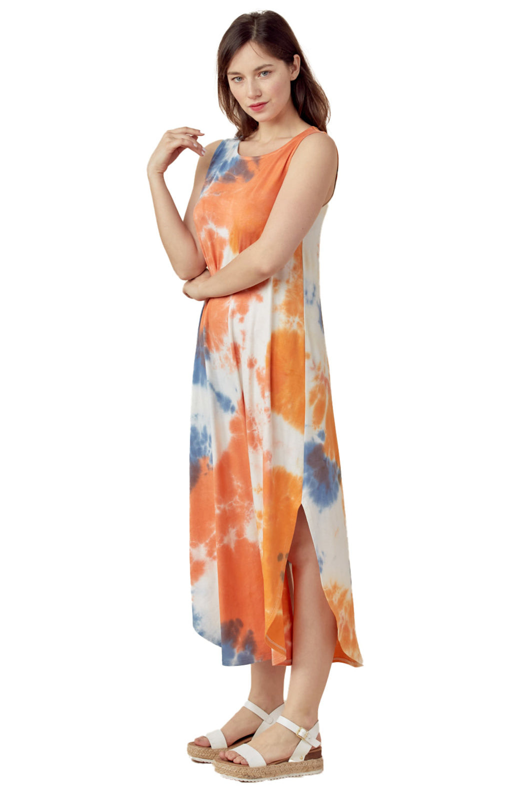 Maxi Dress Sleeveless Crew Neck Maxi Dress