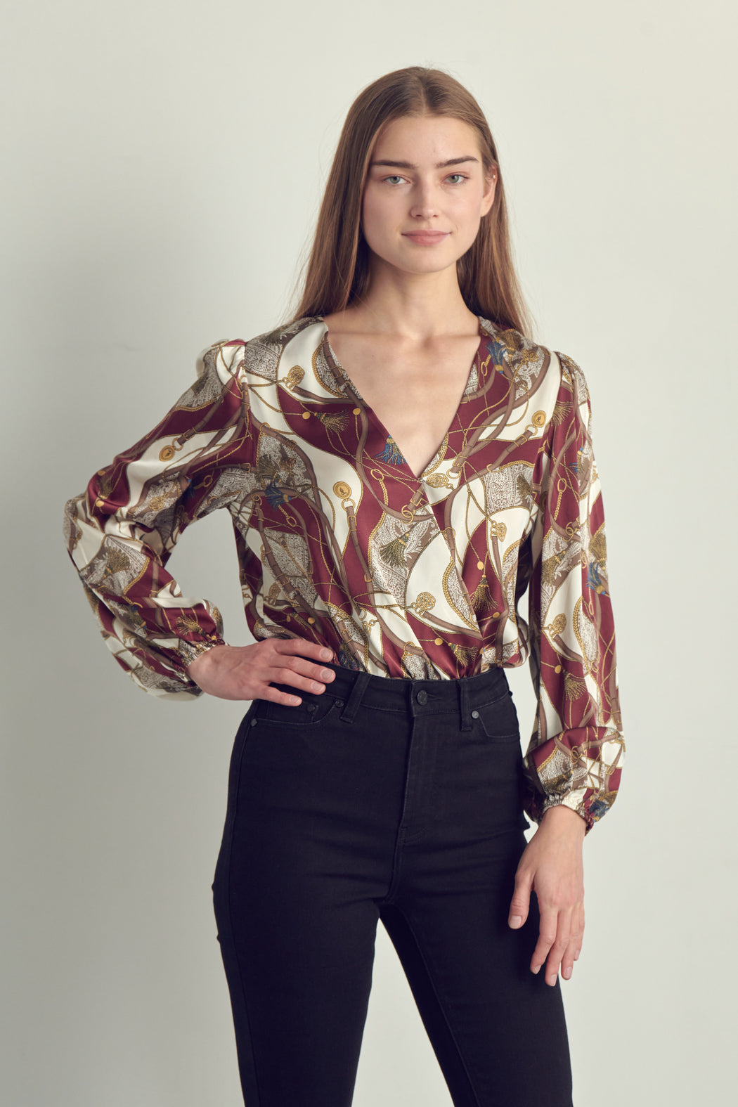 Satin Long Sleeve Bodysuit