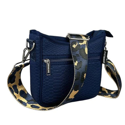 preneLOVE CROC-EMBOSSED MINI MESSENGER CROSSBODY BAG
