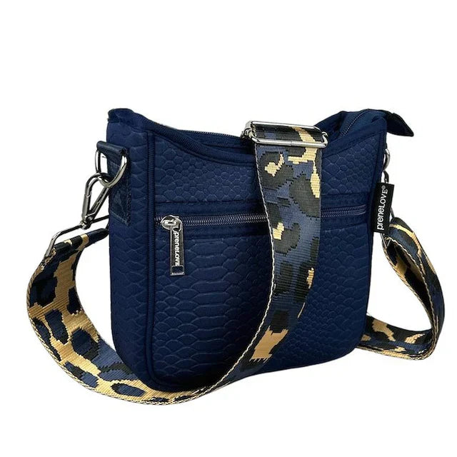 preneLOVE CROC-EMBOSSED MINI MESSENGER CROSSBODY BAG