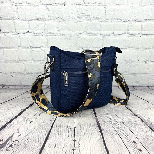 preneLOVE CROC-EMBOSSED MINI MESSENGER CROSSBODY BAG