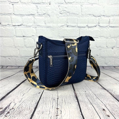 preneLOVE CROC-EMBOSSED MINI MESSENGER CROSSBODY BAG