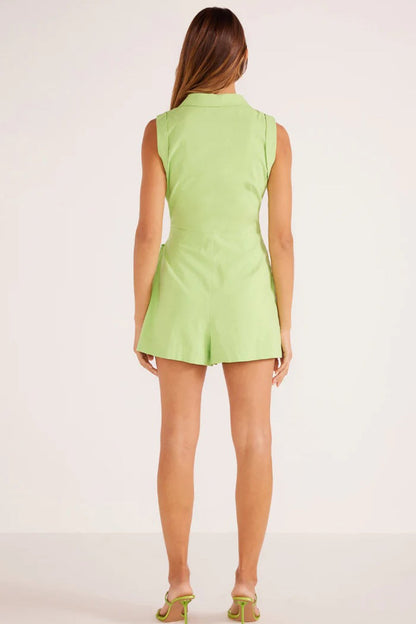 Lucia Wrap Linen Romper