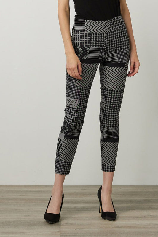 Mix Media Grey Print Ankle Pant