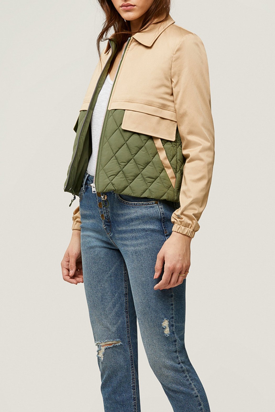 Mixed Media Water-Repellent Jacket