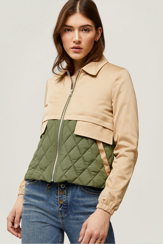Mixed Media Water-Repellent Jacket