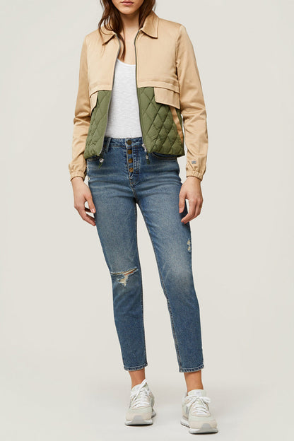 Mixed Media Water-Repellent Jacket
