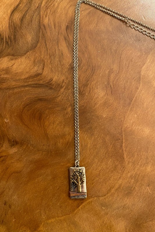 Mixed Metal Tree Necklace