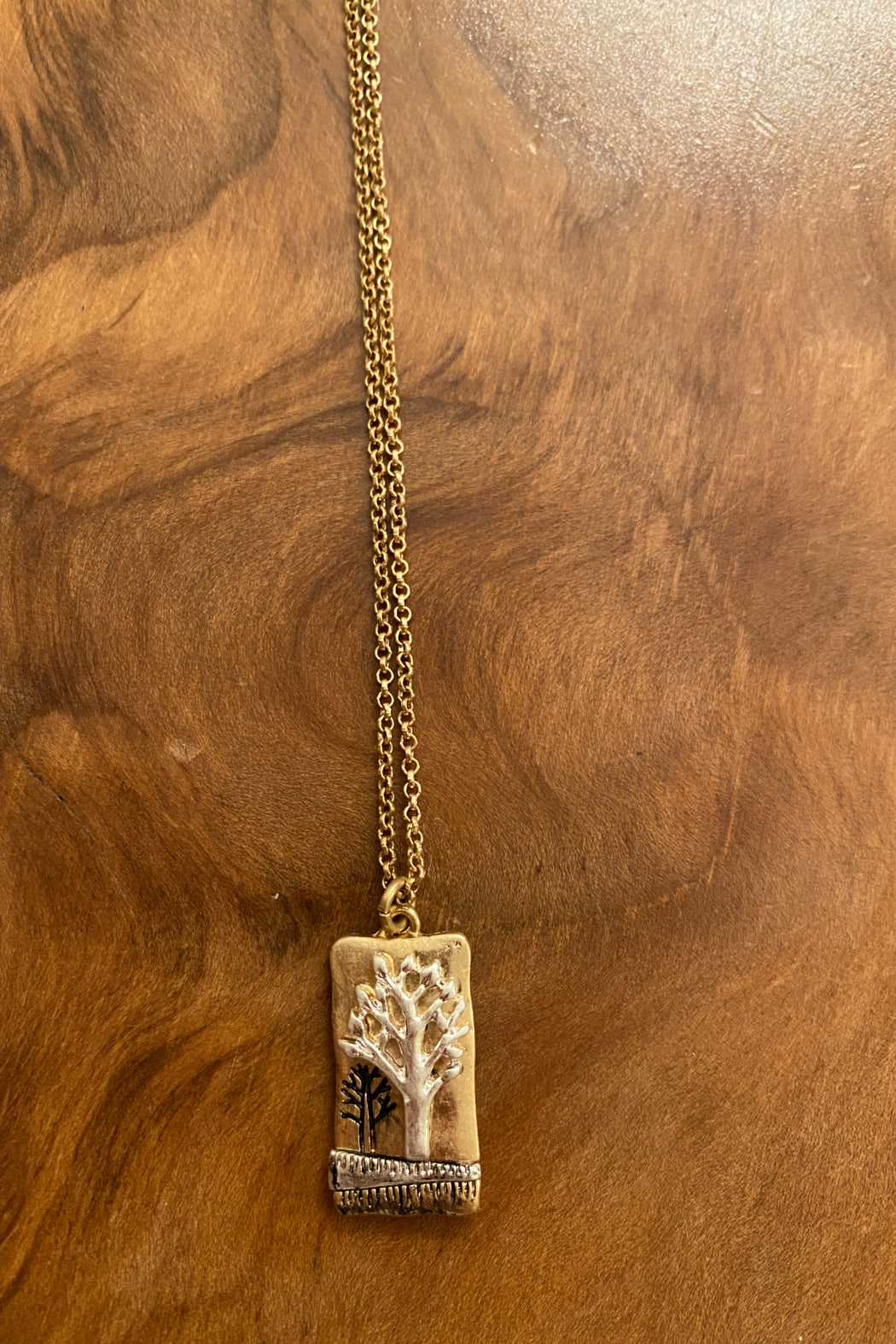 Mixed Metal Tree Necklace