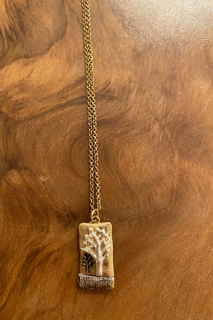 Mixed Metal Tree Necklace