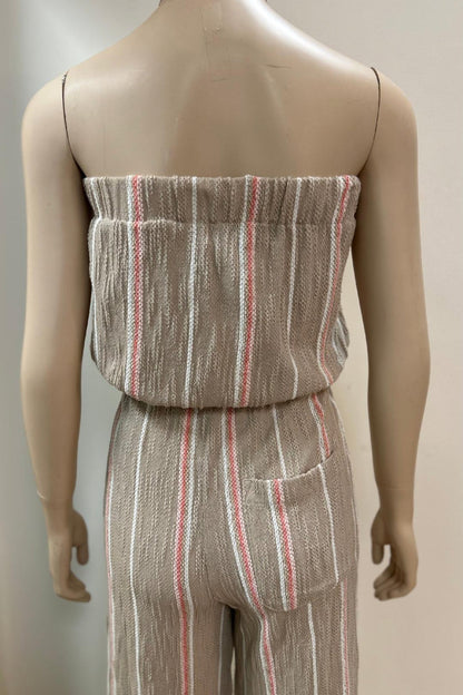 Mixed Stripes Textured Jumpsuit
