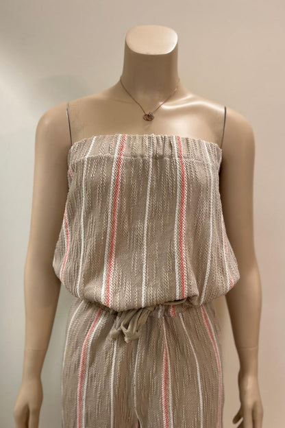 Mixed Stripes Textured Jumpsuit