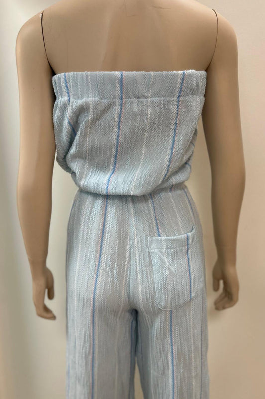 Mixed Stripes Textured Jumpsuit
