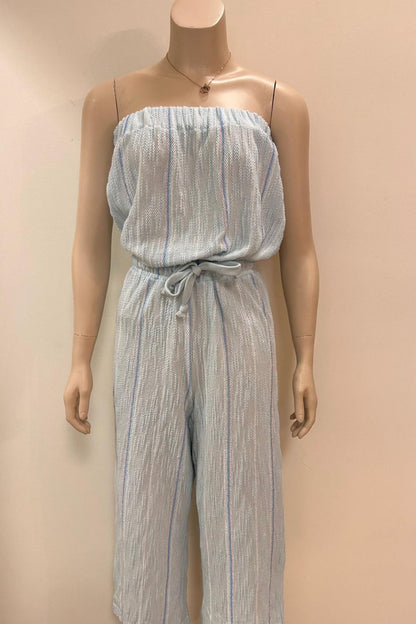 Mixed Stripes Textured Jumpsuit