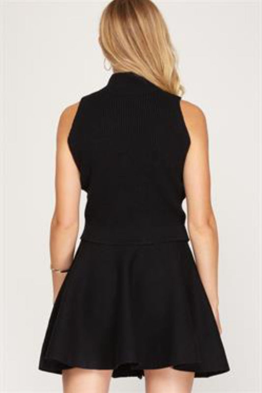 Mock Neck Sleeveless Sweater