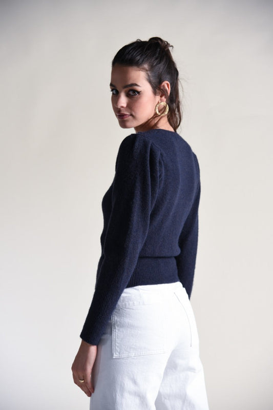 Molly Bracken Cropped Balloon Sleeved Jumper