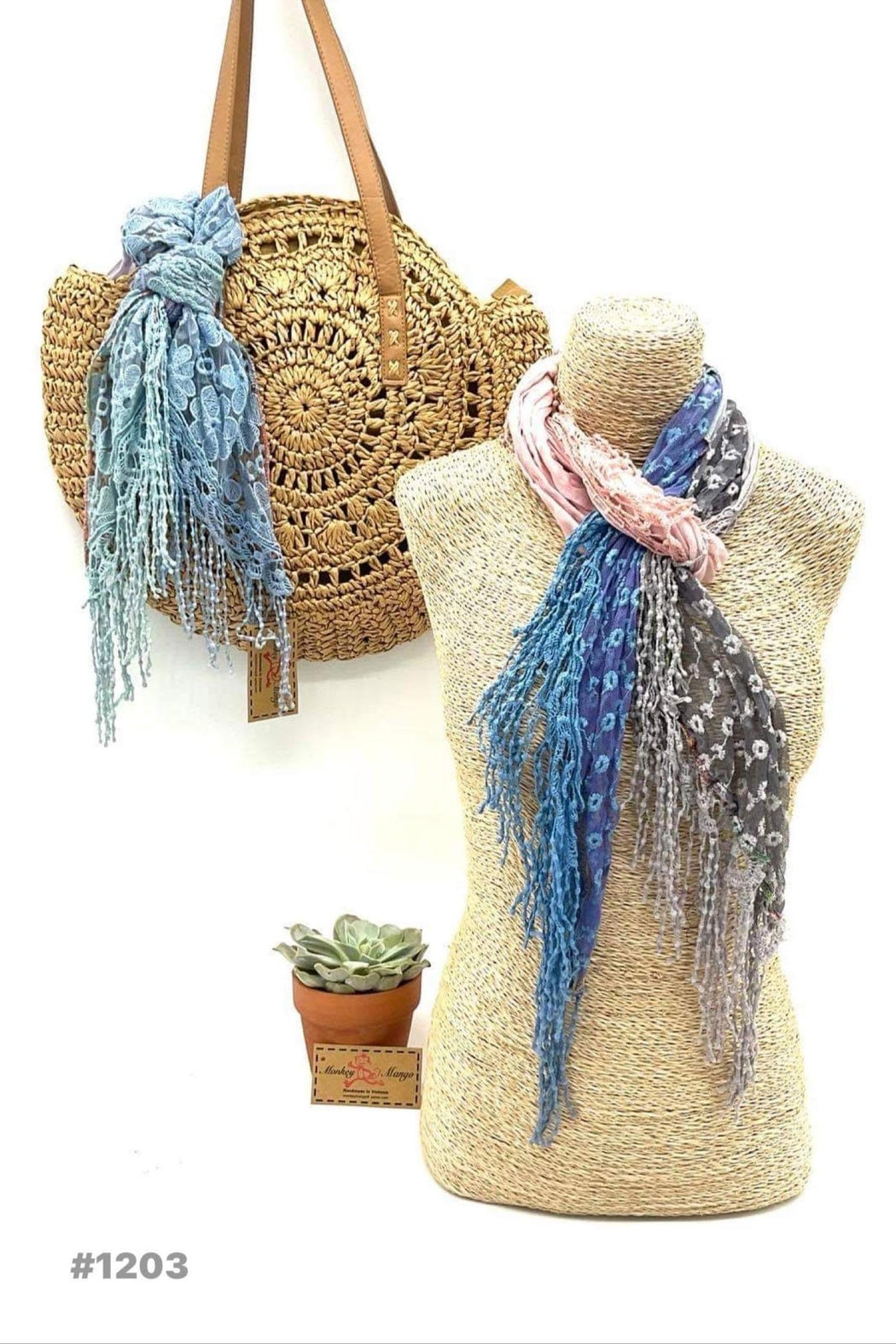 Floral Embroidered Scarf