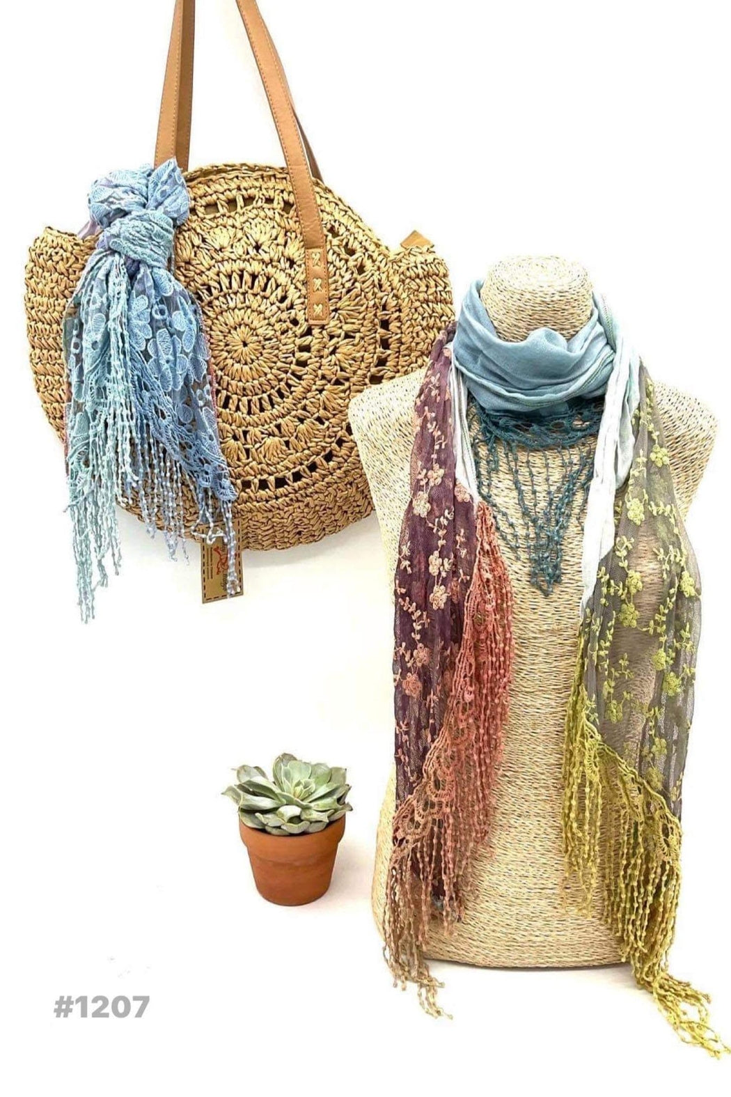 Floral Embroidered Scarf