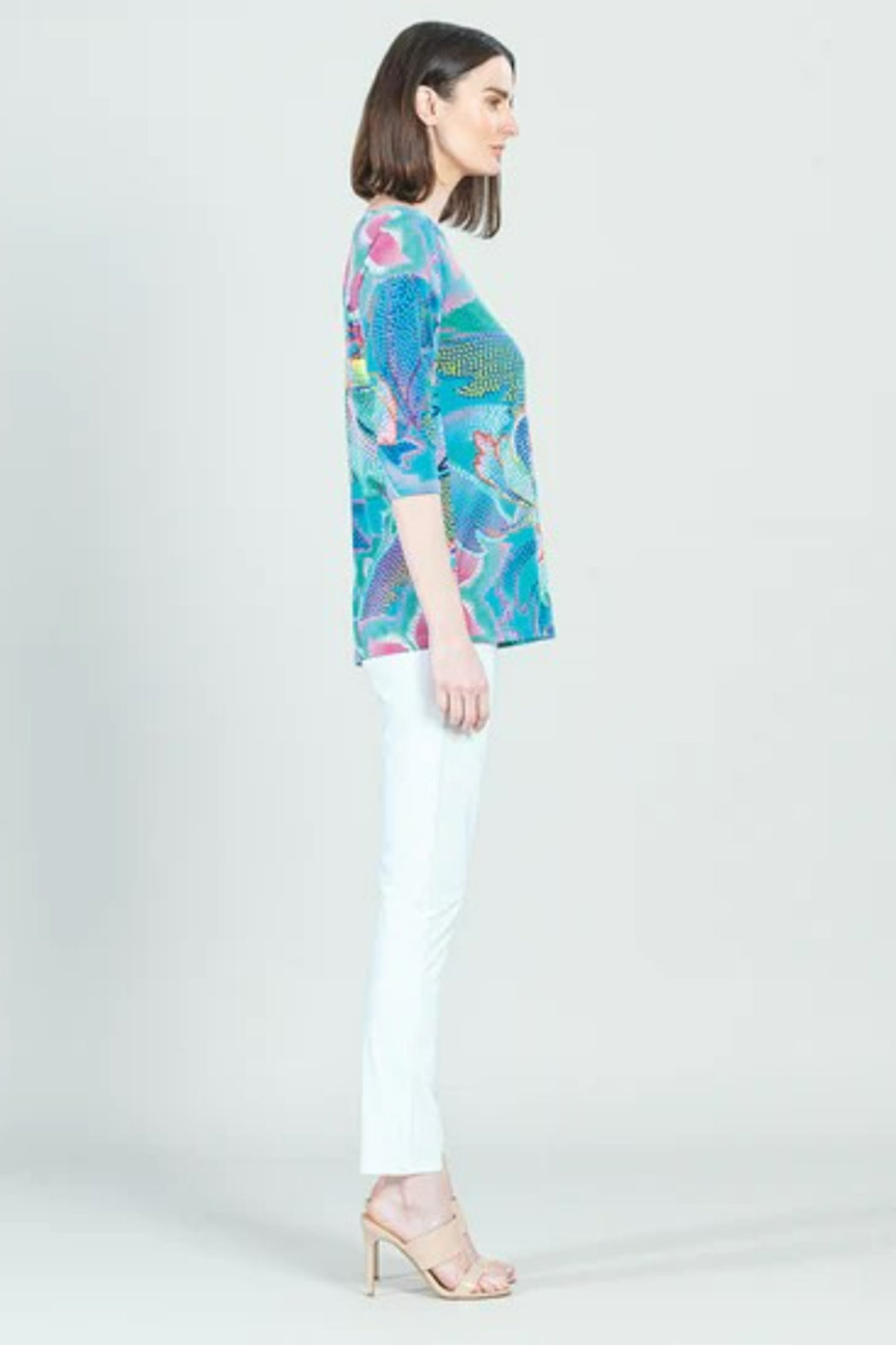 Mosaic-Print Scoop-Neck Tunic
