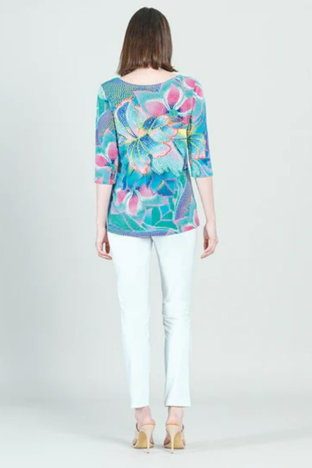Mosaic-Print Scoop-Neck Tunic