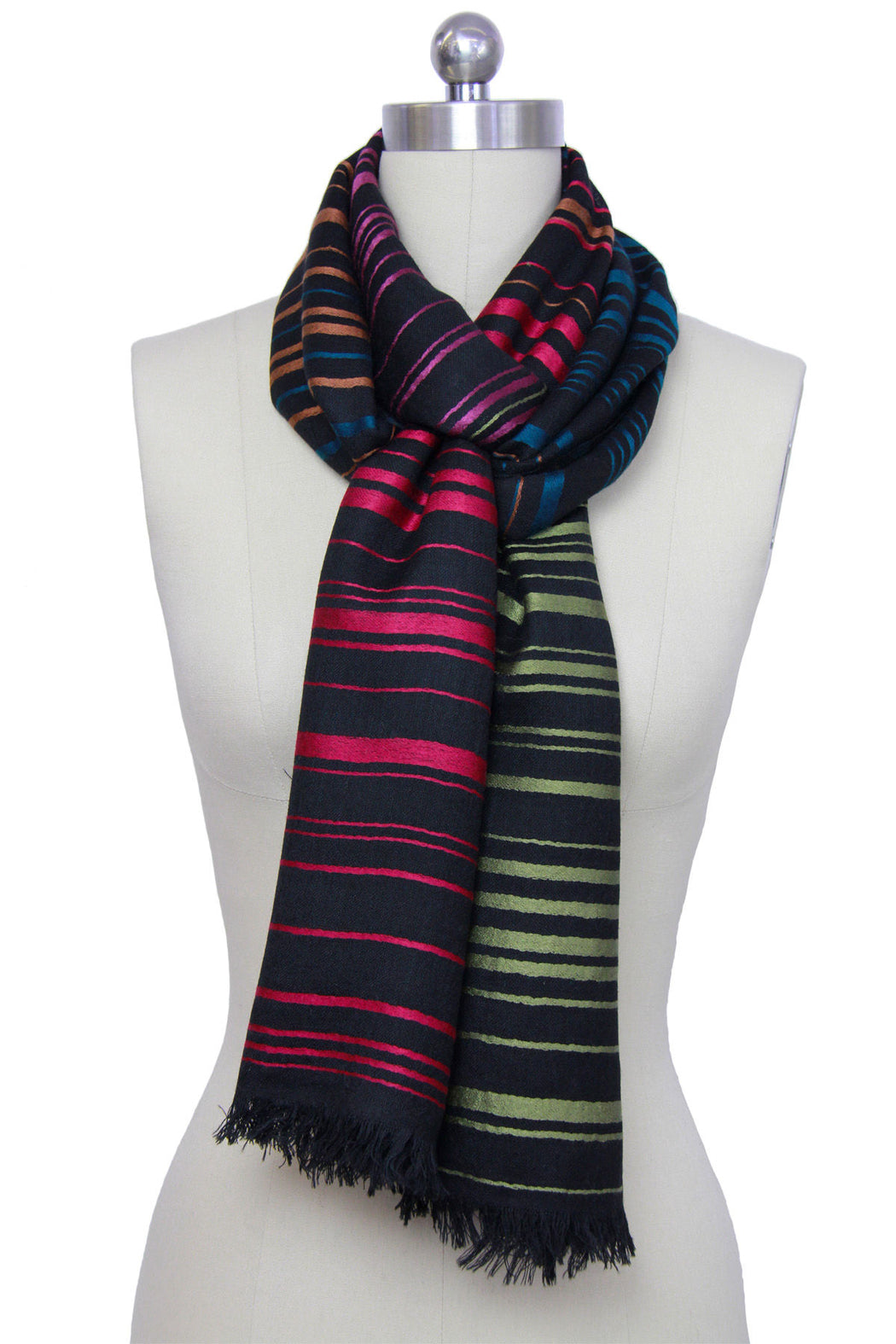 Multi Colored Striped Scarf