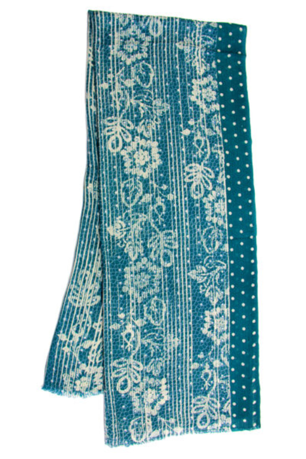 Multi Pattern Bordered Scarf