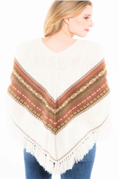 Natural Fringe Poncho