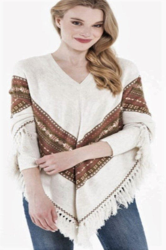 Natural Fringe Poncho