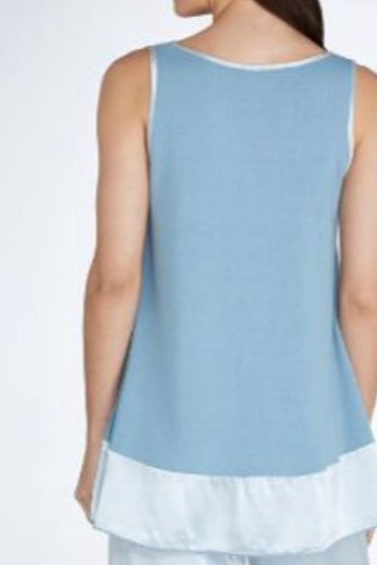 NATALIE SATIN RUFFLE TANK