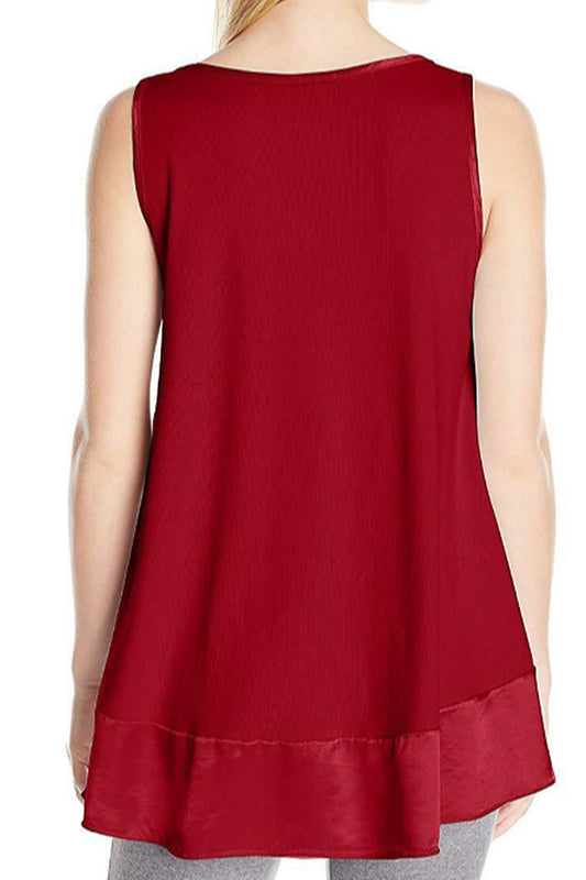 NATALIE SATIN RUFFLE TANK
