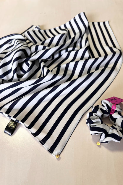 Natural 100% Silk Scarf and Hair Elastic Scrunchie Set