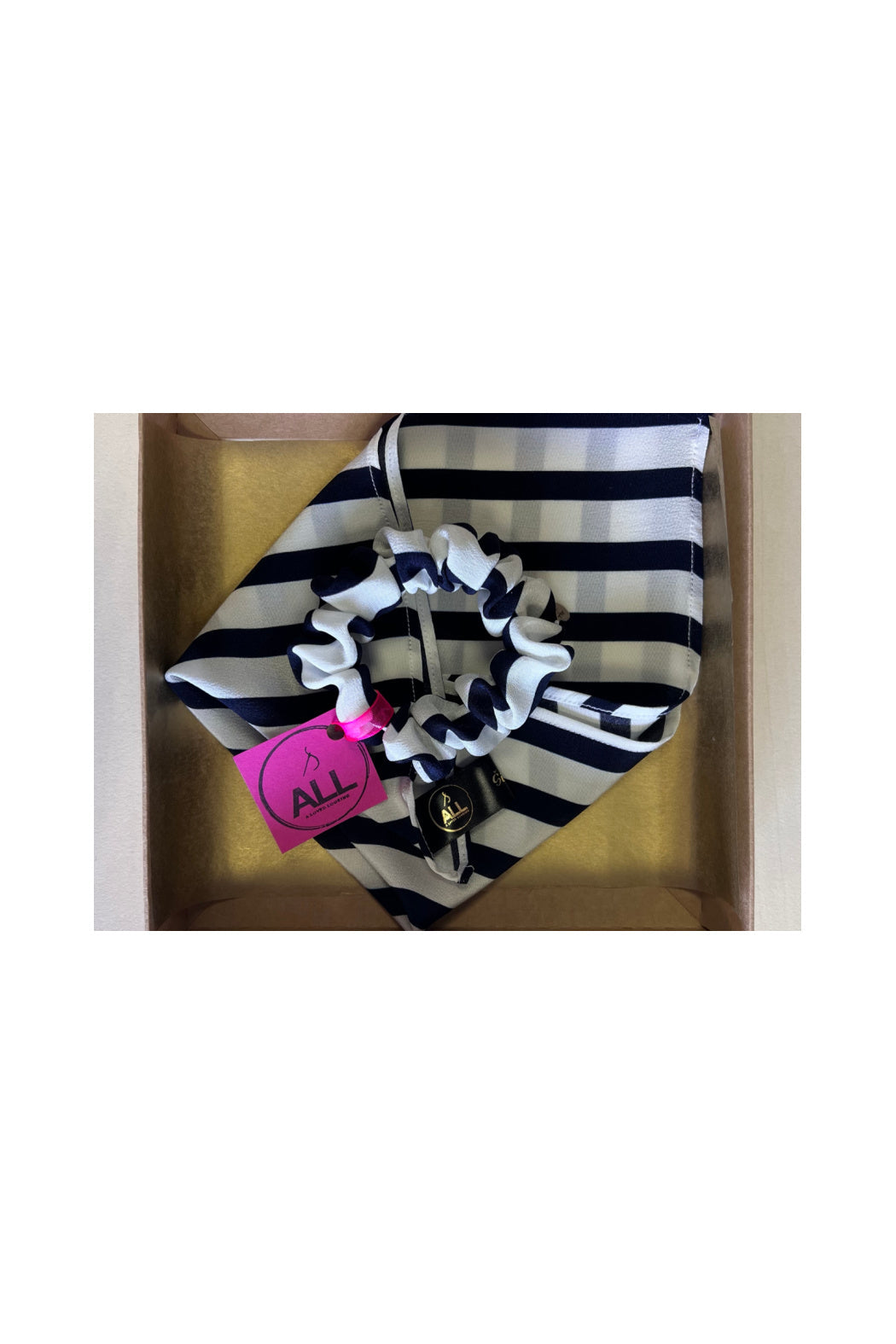 Natural 100% Silk Scarf and Hair Elastic Scrunchie Set