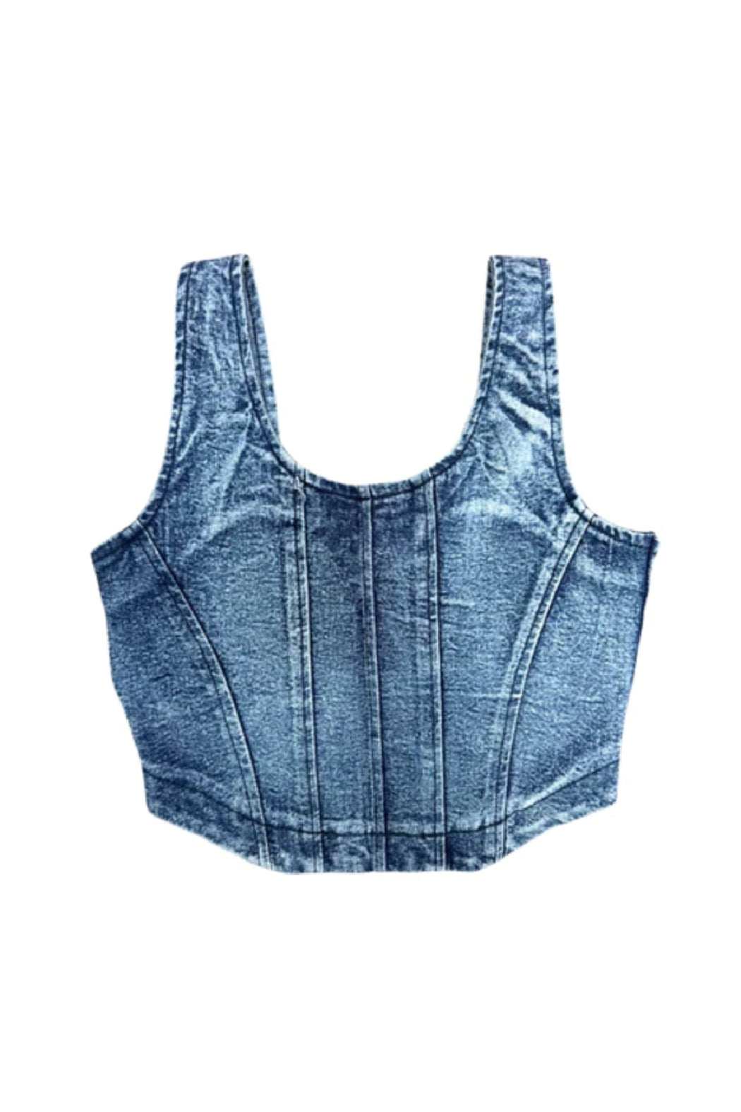 Navy Denim Top