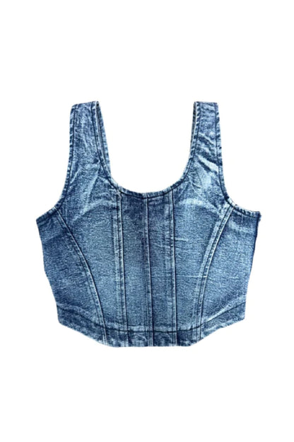Navy Denim Top