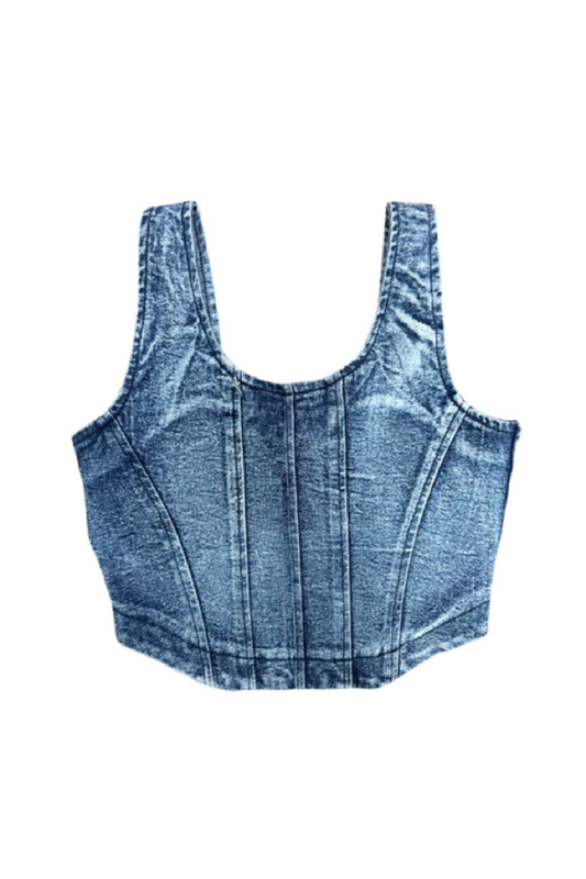 Navy Denim Top