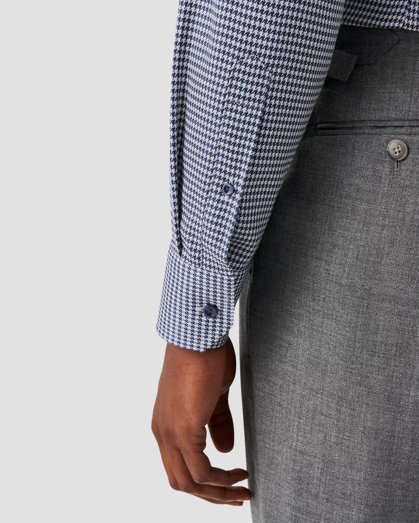 Eton Houndstooth Print Signature Twill Shirt