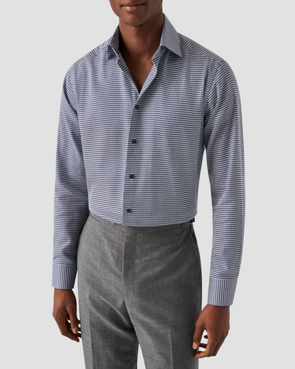 Eton Houndstooth Print Signature Twill Shirt