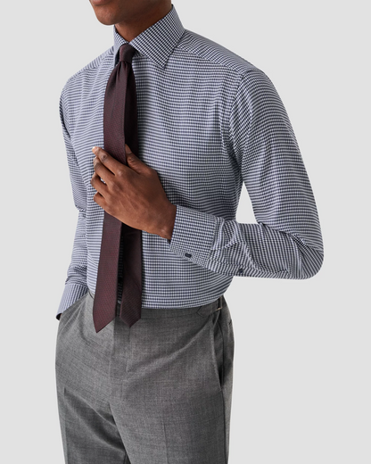 Eton Houndstooth Print Signature Twill Shirt