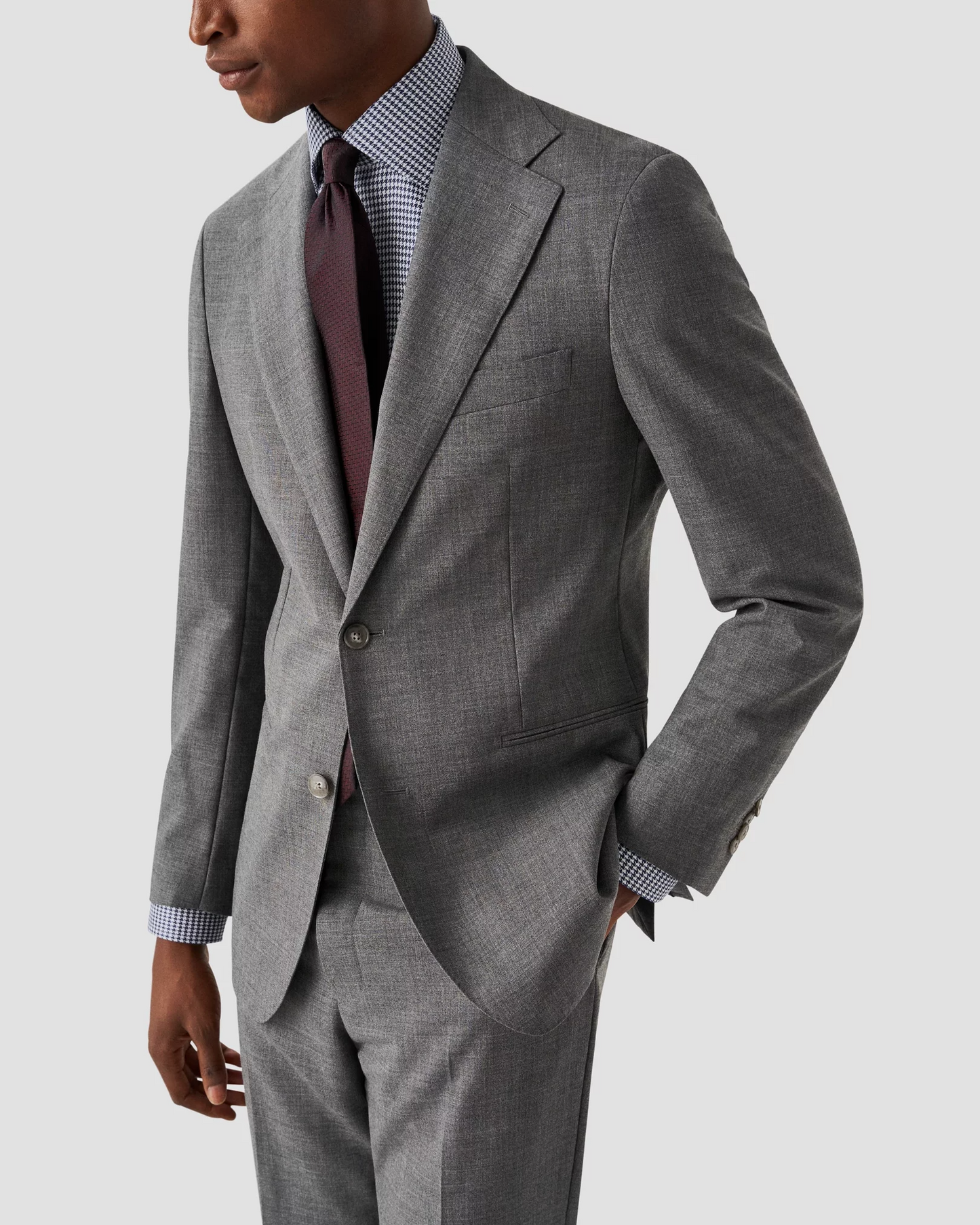 Eton Houndstooth Print Signature Twill Shirt