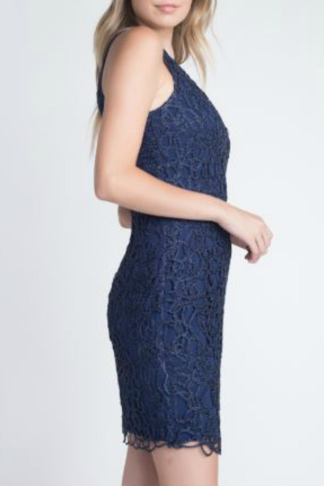 Navy Shimmer Short Formal Dress