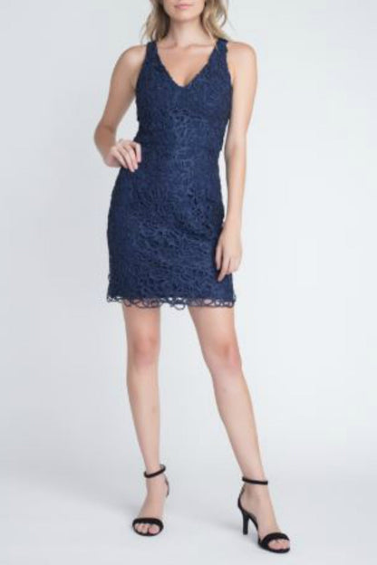 Navy Shimmer Short Formal Dress