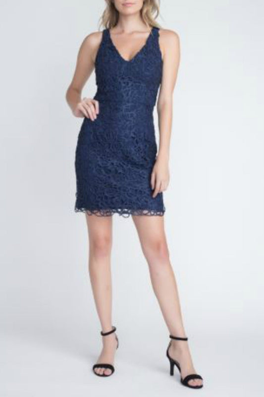 Navy Shimmer Short Formal Dress